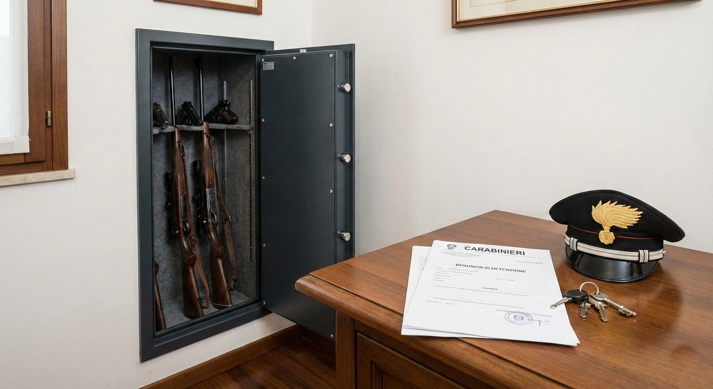 Cassaforte e denuncia custodia armi carabinieri